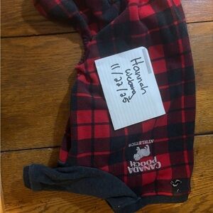 Canada Pooch Red Plaid Dog Onesie